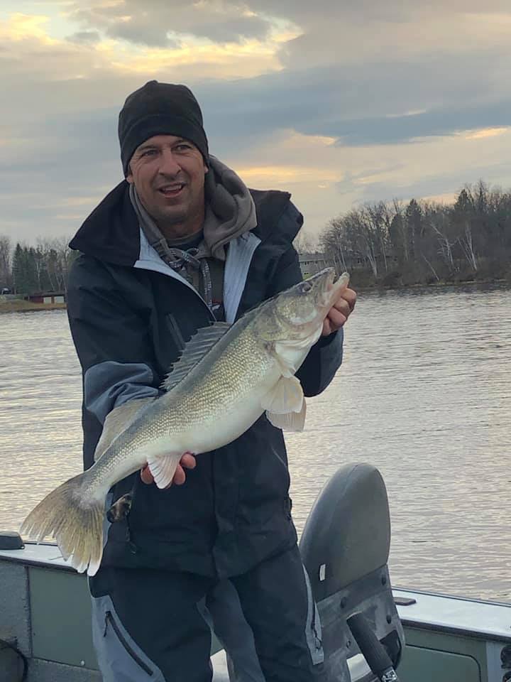 Greg Jones with a Rainy River fall walleye