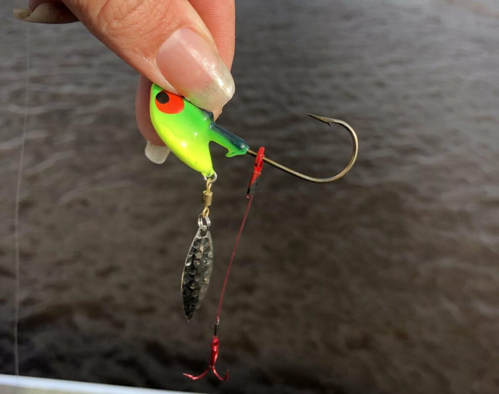 How to make stinger hooks for vertical jigging walleye. 