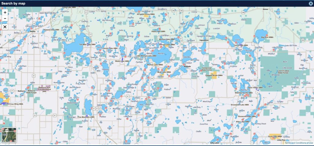 map of small lakes