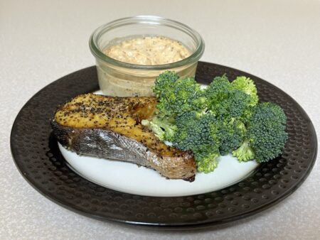 Broiled Trout Steaks with Dip