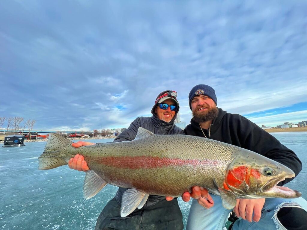 Light line used fishing for Trout Ice Fishing – Lake Michigan Angler A